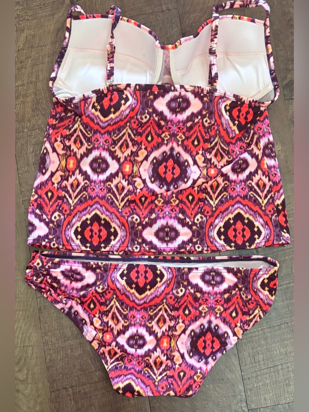 Victoria’s Secret 2 two piece patterned tankini bathing swim suit 34D/medium - Picture 7 of 9
